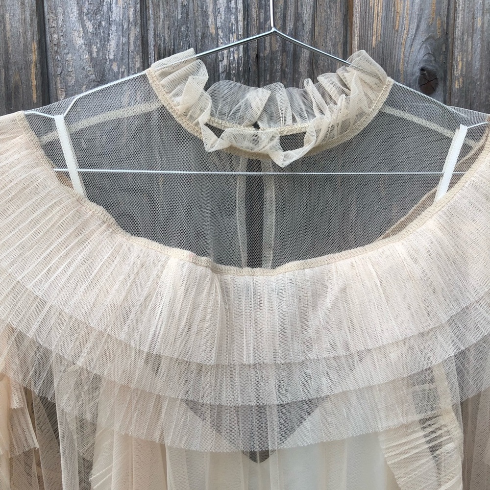 Tulle and silk combo tunic - Picture 5 of 9